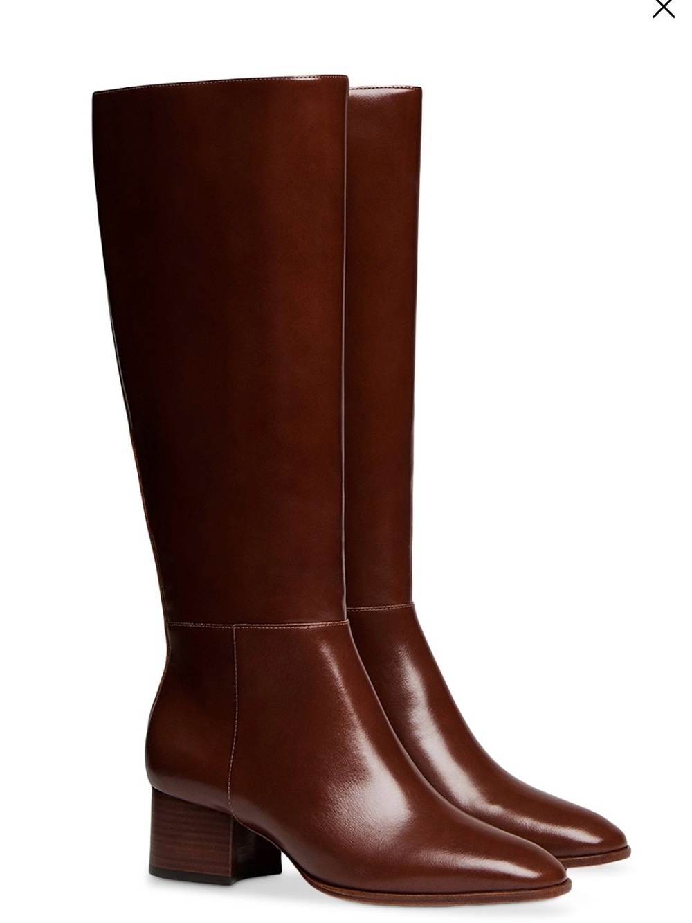 Reformation Gilly Boots Tall Leather Block Heel Boots Syrup
